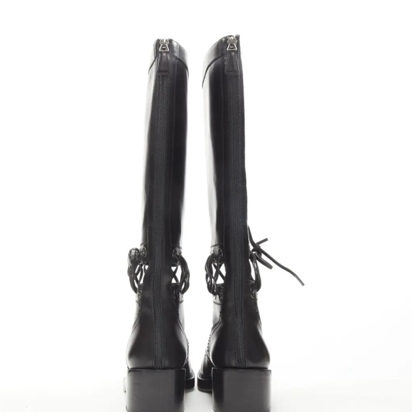 Chanel interlocking CC cut out leather lace up boot - Picture 12 of 16